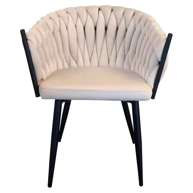 Jedálenské kreslo, svetlobéžová Velvet látka/čierna, BLER 1