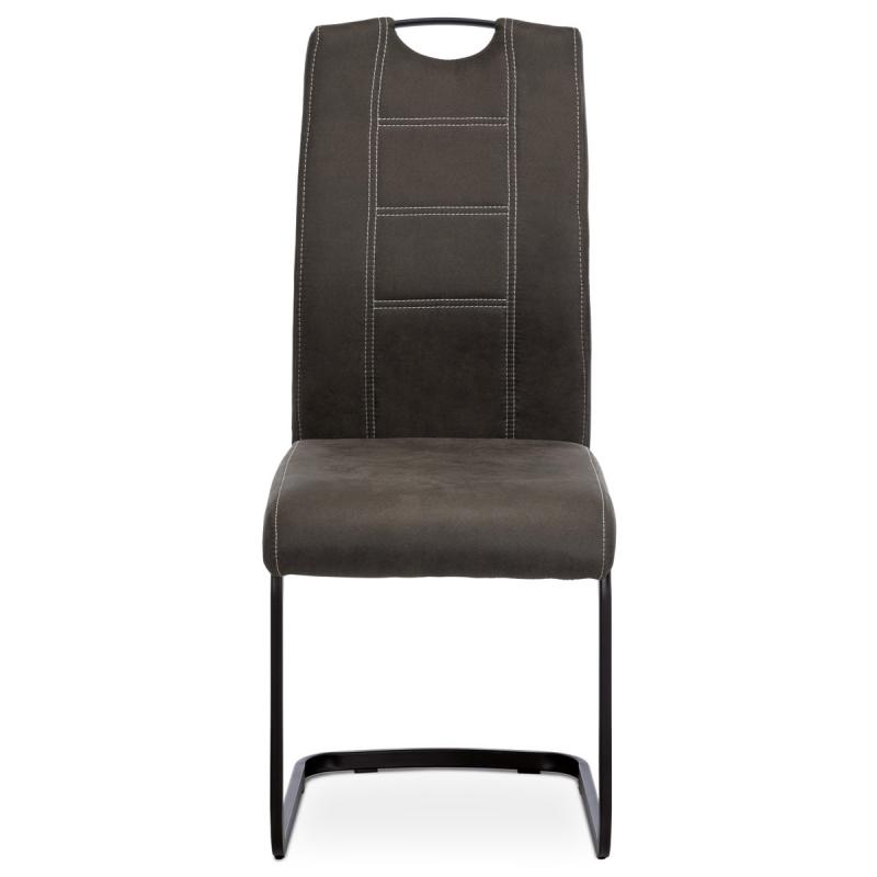 Jedálenská stolička DCL-413 GREY3, poťah sivá látka v dekore vintage kože