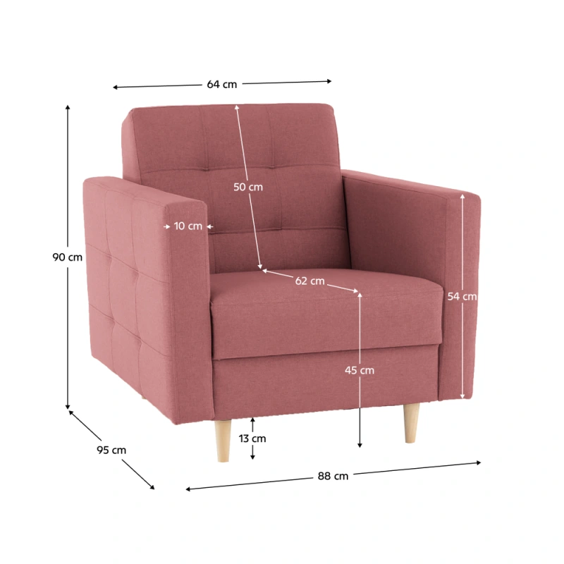 Celočalúnené kreslo, staroružová látka, AMEDIA 2