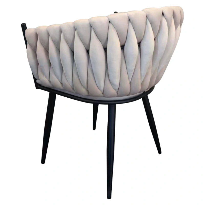 Jedálenské kreslo, svetlobéžová Velvet látka/čierna, BLER 6