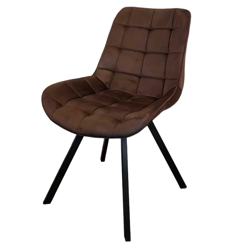 Jedálenská stolička, tmavohnedá Velvet látka/čierna, SAMIRA 2