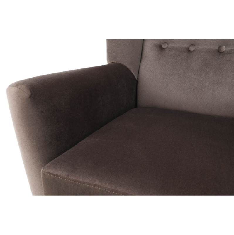 Kreslo-ušiak, taupe-sivohnedá/buk, RODEZA 11