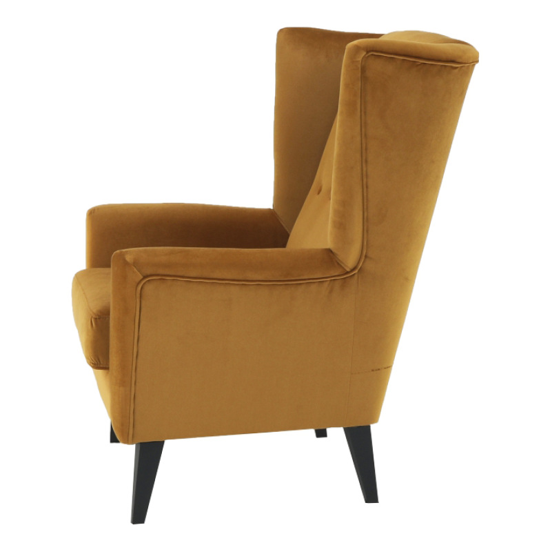 Kreslo-ušiak, medená/čierna, RODEZA 10