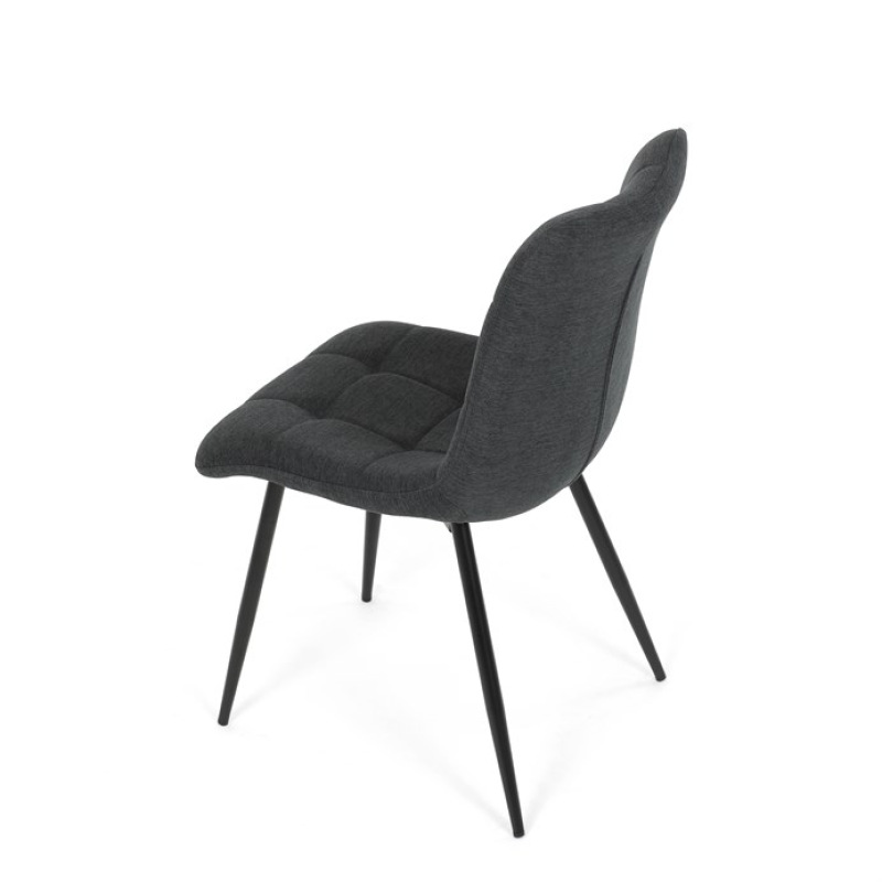 Židle jídelní DCL-193 GREY2, šedá látka, černé kovové nohy 17