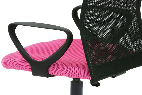 Kancelárska stolička KA-B047 PINK, látka MESH rúžová / čierna