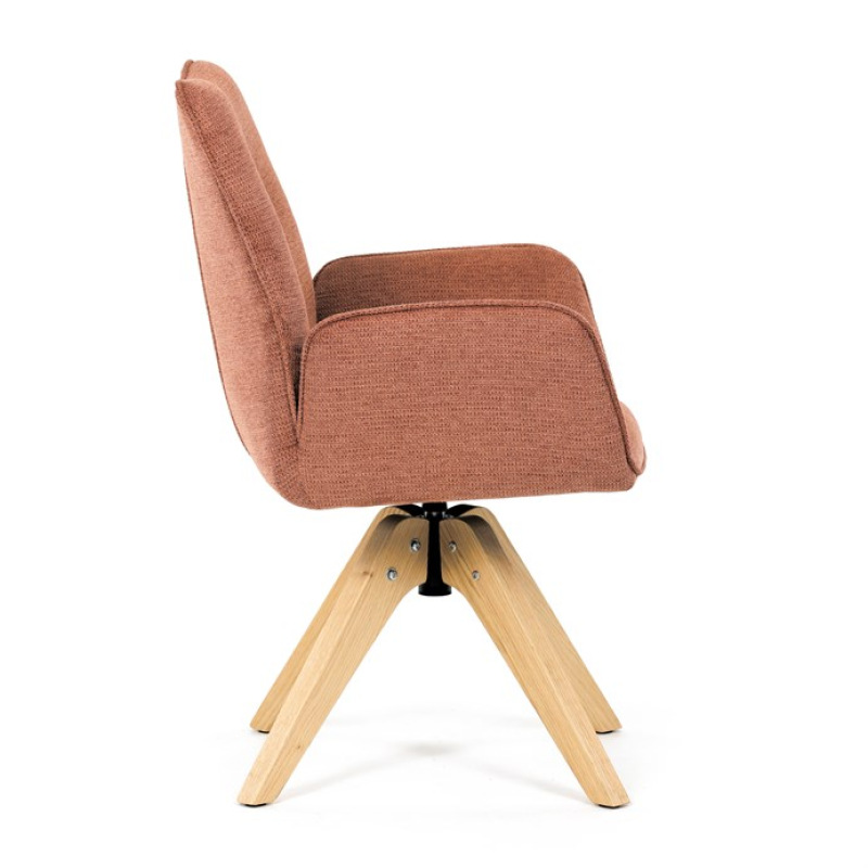 Jídelní židle DCH-C2148 ORA2, oranžová voděodpudivá látka, dubové nohy, otočná 360° 10