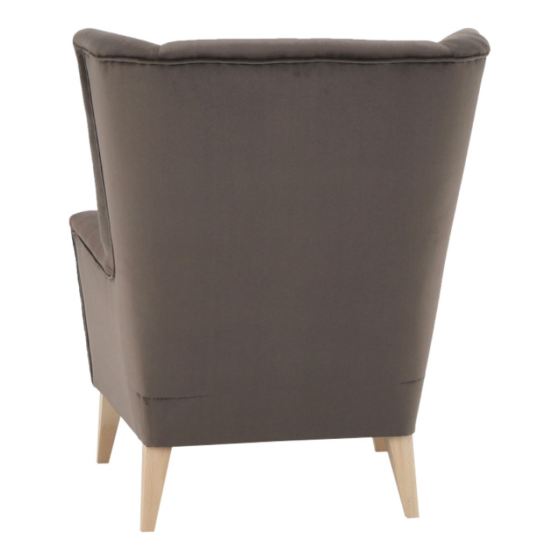 Kreslo-ušiak, taupe-sivohnedá/buk, RODEZA 4