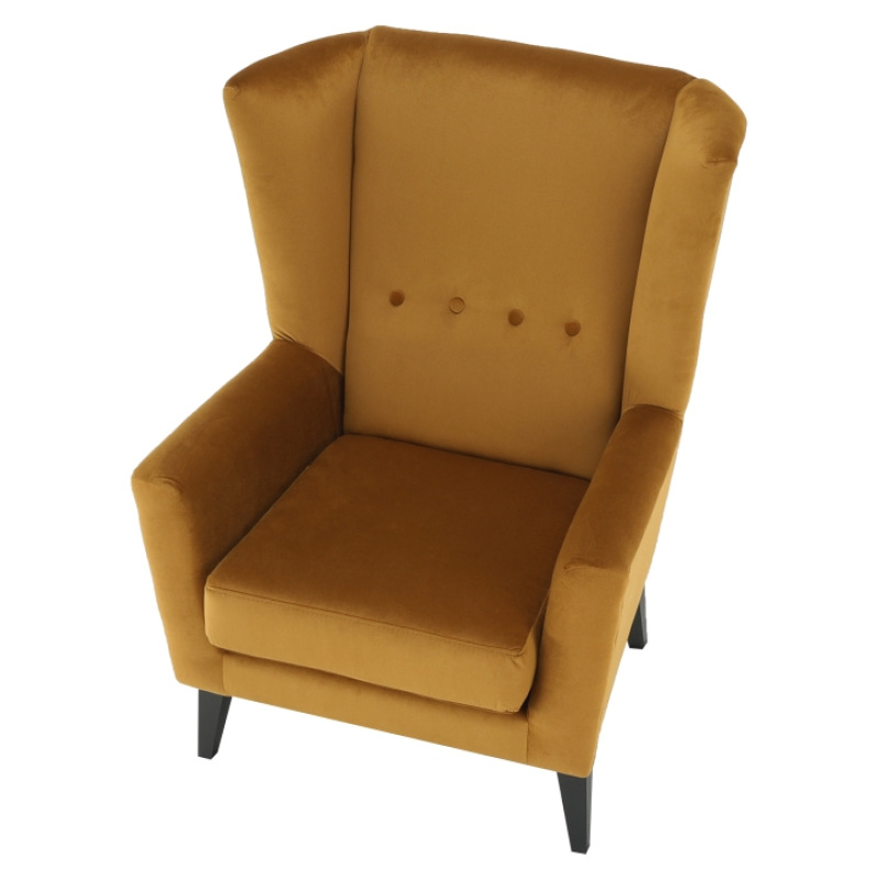 Kreslo-ušiak, medená/čierna, RODEZA 9