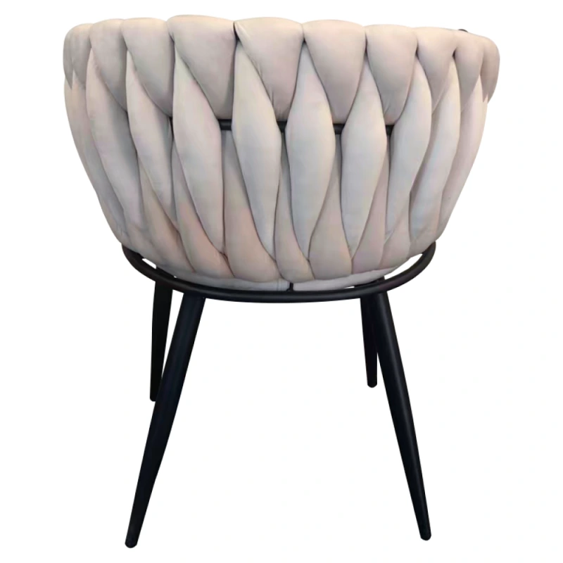 Jedálenské kreslo, svetlobéžová Velvet látka/čierna, BLER 7