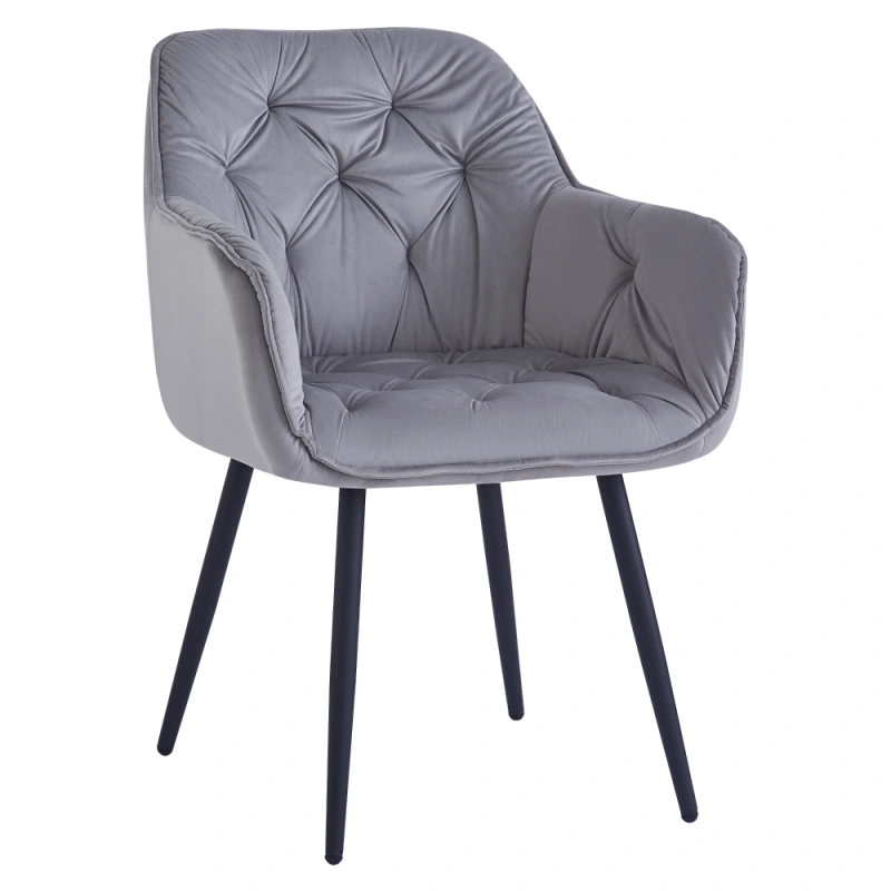 Dizajnové kreslo, svetlosivá Velvet látka, FEDRIS 2 NEW 1