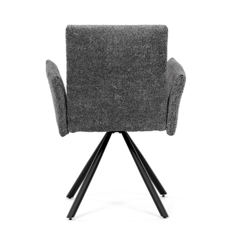 Židle jídelní DCH-W1117 GREY2 šedá látka, černý kov, otočný mechanismus 90°/90° (L/P) 7