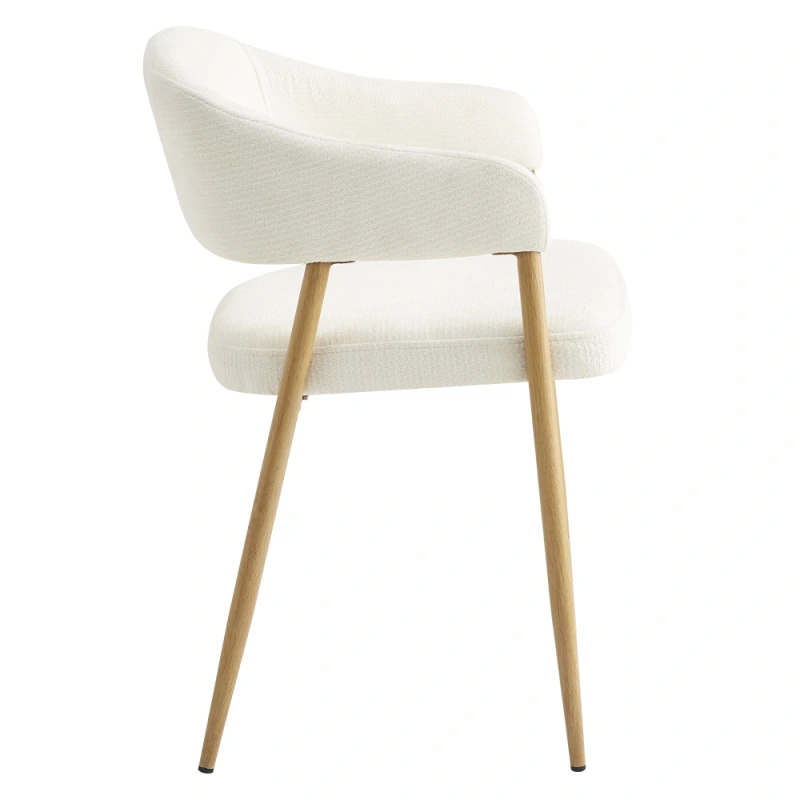 Dizajnové jedálenské kreslo, krémová/buk, NIZAR TYP 1 1