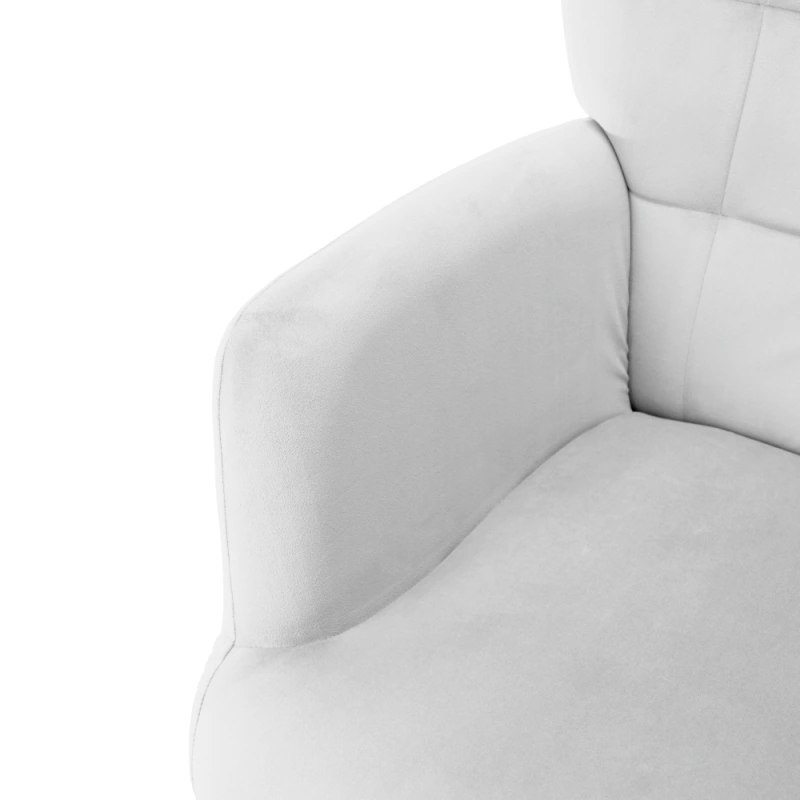 Kreslo s podnožou, svetlosivá Velvet látka/čierna, HABEN 12