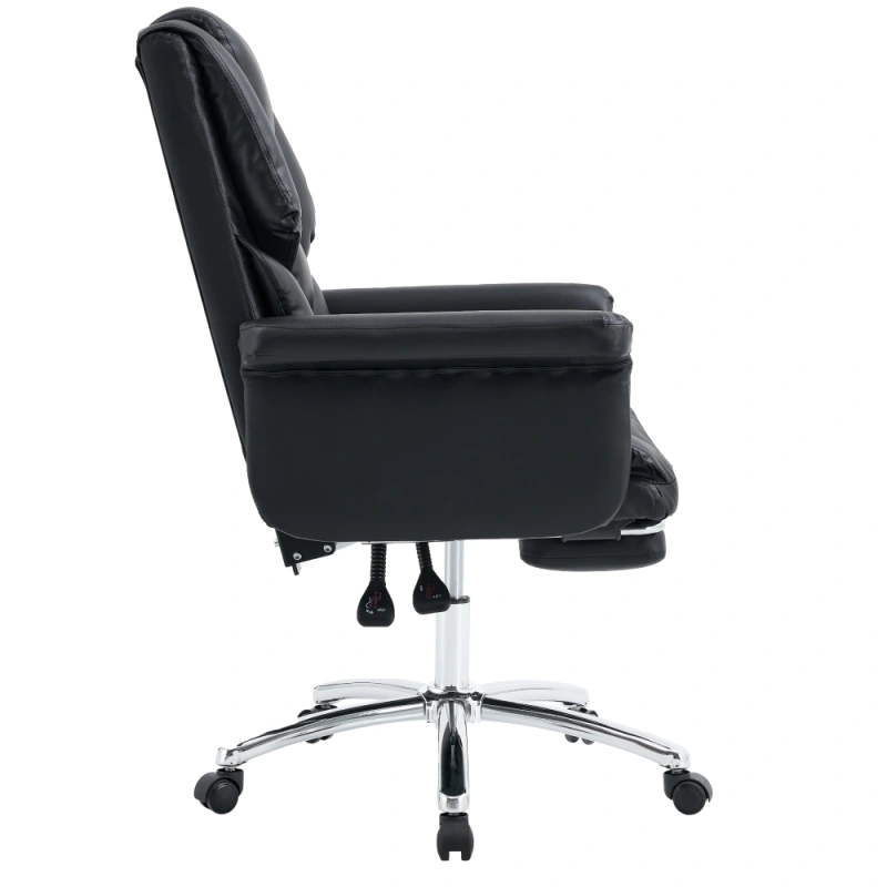 Kancelárske kreslo s podnožou, ekokoža čierna, RODIK 1