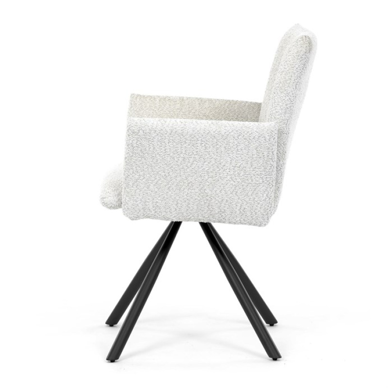 Židle jídelní DCH-W1117 CRM2 krémová, černý kov, otočný mechanismus 90°/90° (L/P) 4