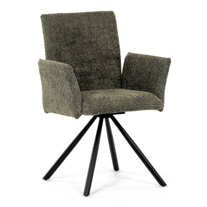 Židle jídelní DCH-W1117 GRN2 zelená látka, černý kov, otočný mechanismus 90°/90° (L/P) 11