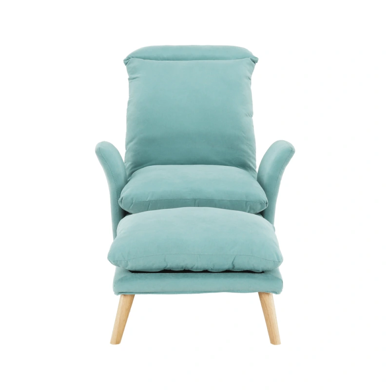 Kreslo s podnožou, mentolová/prírodná, ZANDER 5