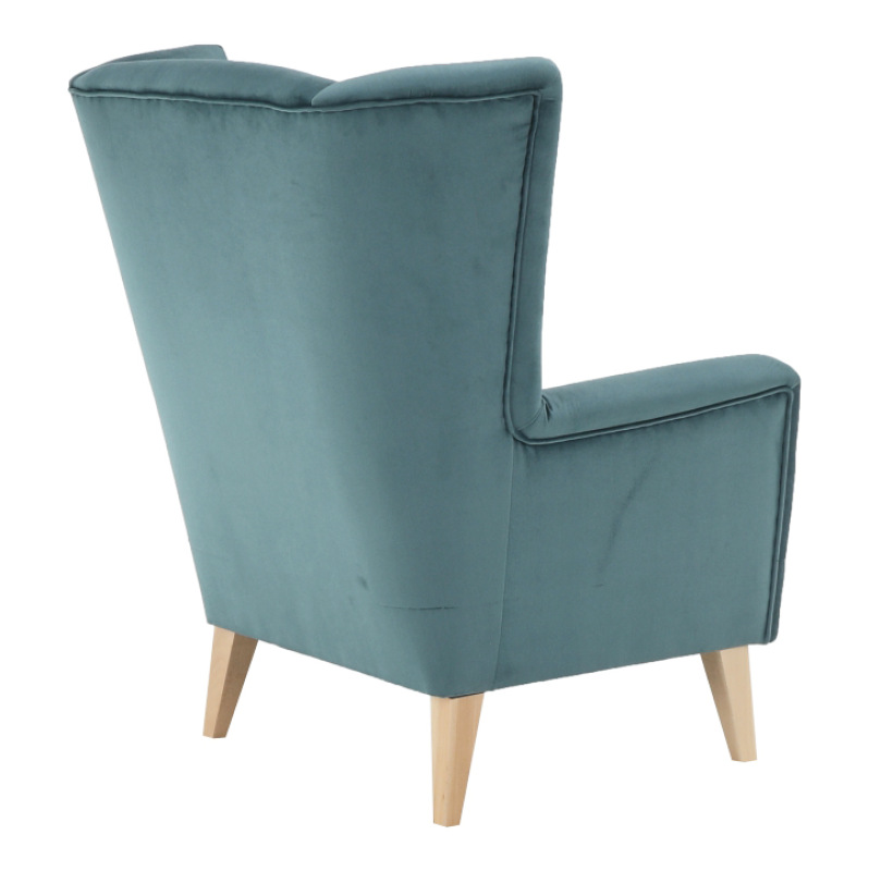 Kreslo-ušiak, mentolová/buk, RODEZA 4