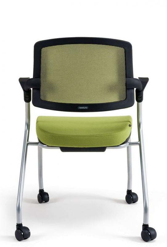 BESTUHL Konferenčná rokovacia stolička U20 BLACK zelená na kolieskách