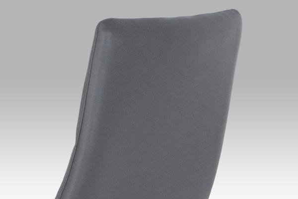 Jedálenská stolička HC-955 GREY, šedá koženka / chróm