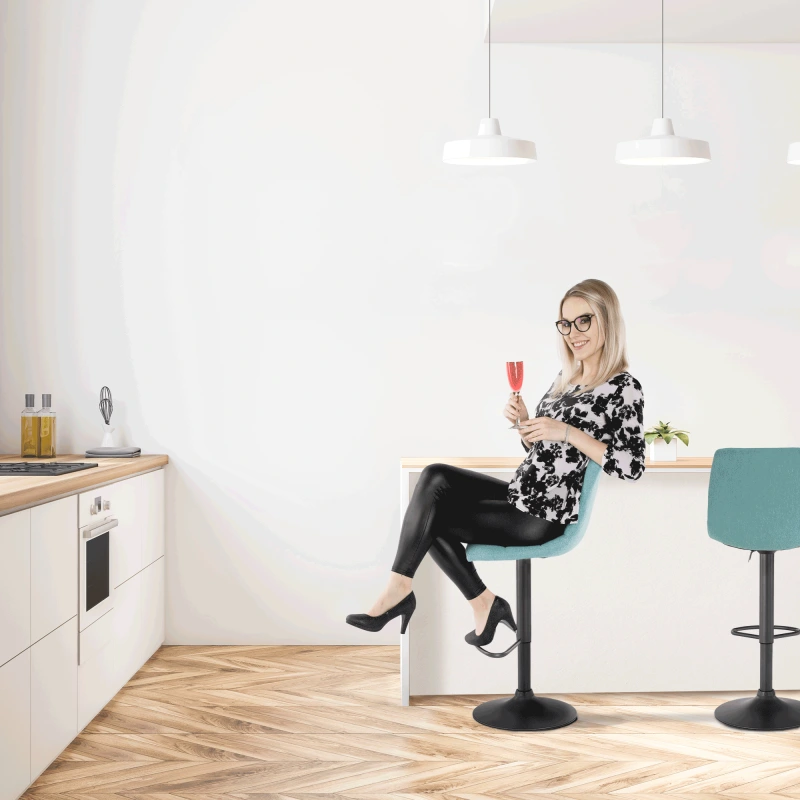 Barová stolička, mentolová/čierna, LAHELA 1