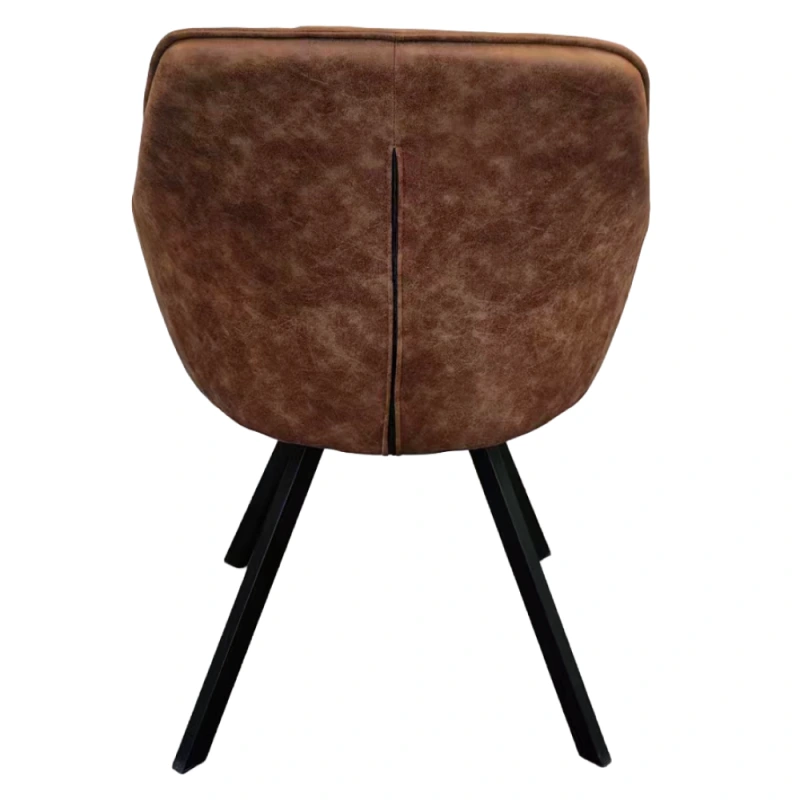 Otočné jedálenské kreslo, tmavohnedá látka s efektom brúsenej kože, SAMANTA 1