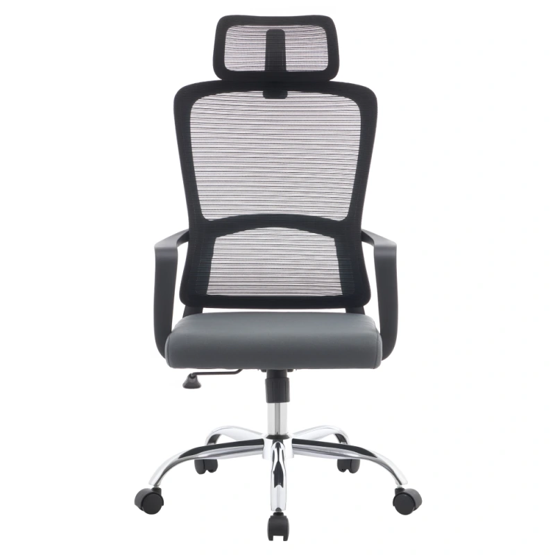 Kancelárske kreslo, čierna/sivá/chróm, RANDY 1