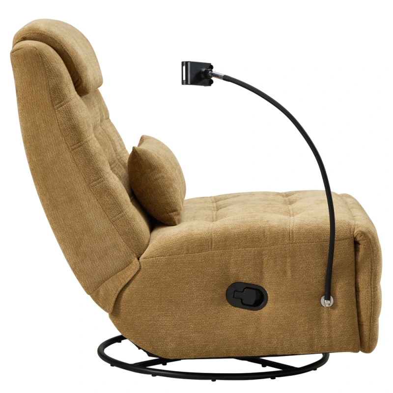 Luxusné otočné kreslo, hojdacie, horčicová, UMBRO 2