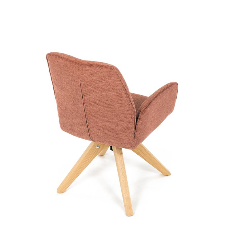 Jídelní židle DCH-C2148 ORA2, oranžová voděodpudivá látka, dubové nohy, otočná 360° 20