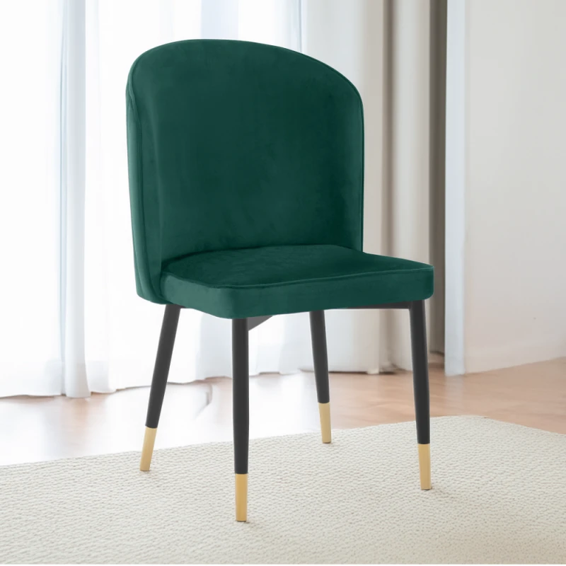 Jedálenská stolička, zelená Velvet látka/čierna, UDAJA 4