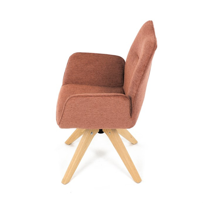 Jídelní židle DCH-C2148 ORA2, oranžová voděodpudivá látka, dubové nohy, otočná 360° 16