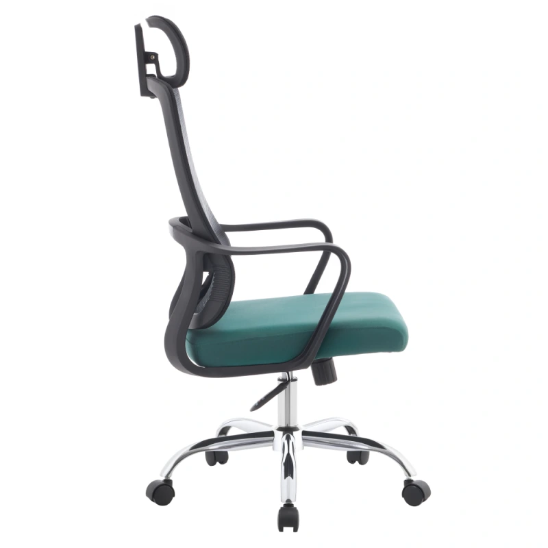 Kancelárske kreslo, čierna/zelená/chróm, RANDY 2