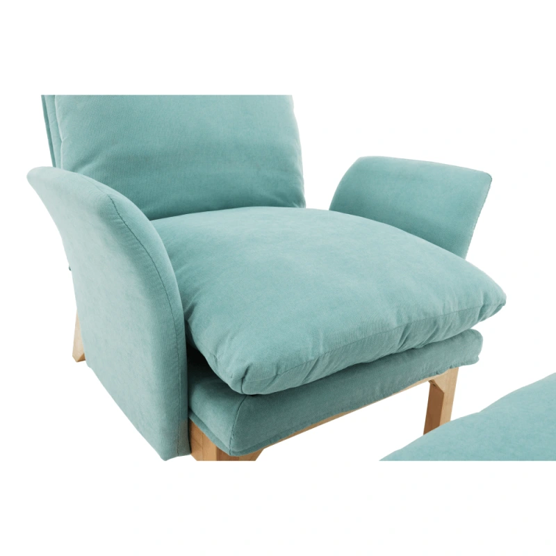 Kreslo s podnožou, mentolová/prírodná, ZANDER 10