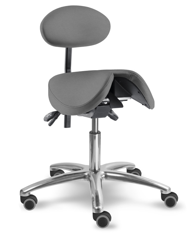 Sedlová zdravotnícka stolička 1215 S DENT čalúnenie KOŽENKA Silvertex, Mediflex 2