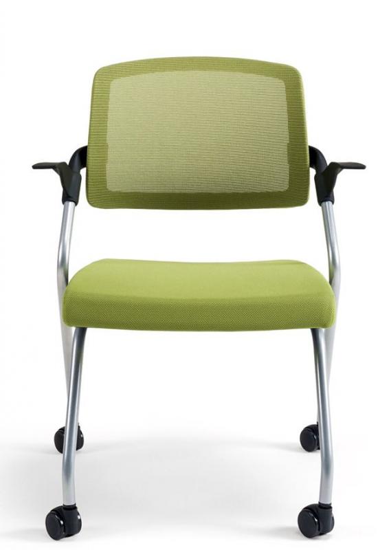 BESTUHL Konferenčná rokovacia stolička U20 BLACK zelená na kolieskách