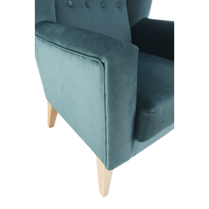 Kreslo-ušiak, mentolová/buk, RODEZA 10