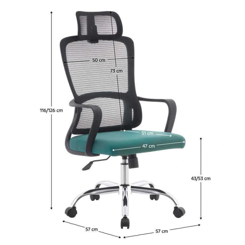 Kancelárske kreslo, čierna/zelená/chróm, RANDY 5