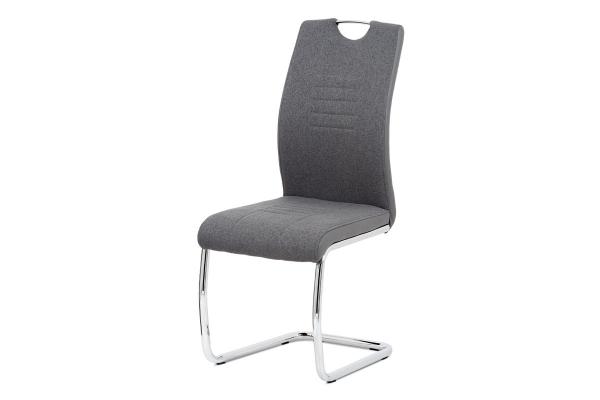 Autronic - jedálenská stolička sedák látka šedá/podnož chróm - DCL-405 GREY2