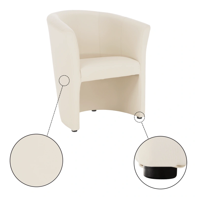 Klubové kreslo, ekokoža Damasko béžová, CUBA 11