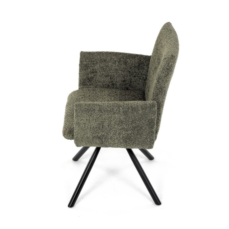 Židle jídelní DCH-W1117 GRN2 zelená látka, černý kov, otočný mechanismus 90°/90° (L/P) 15