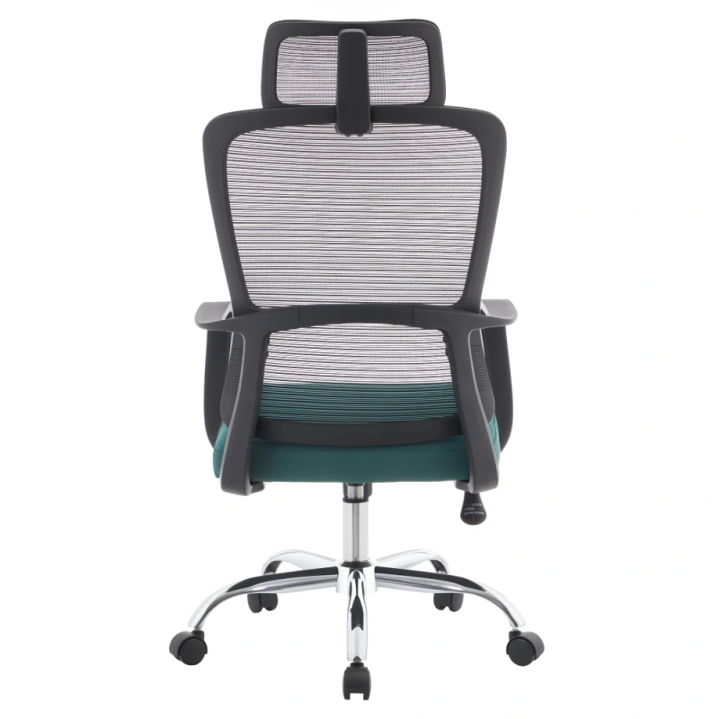 Kancelárske kreslo, čierna/zelená/chróm, RANDY 4