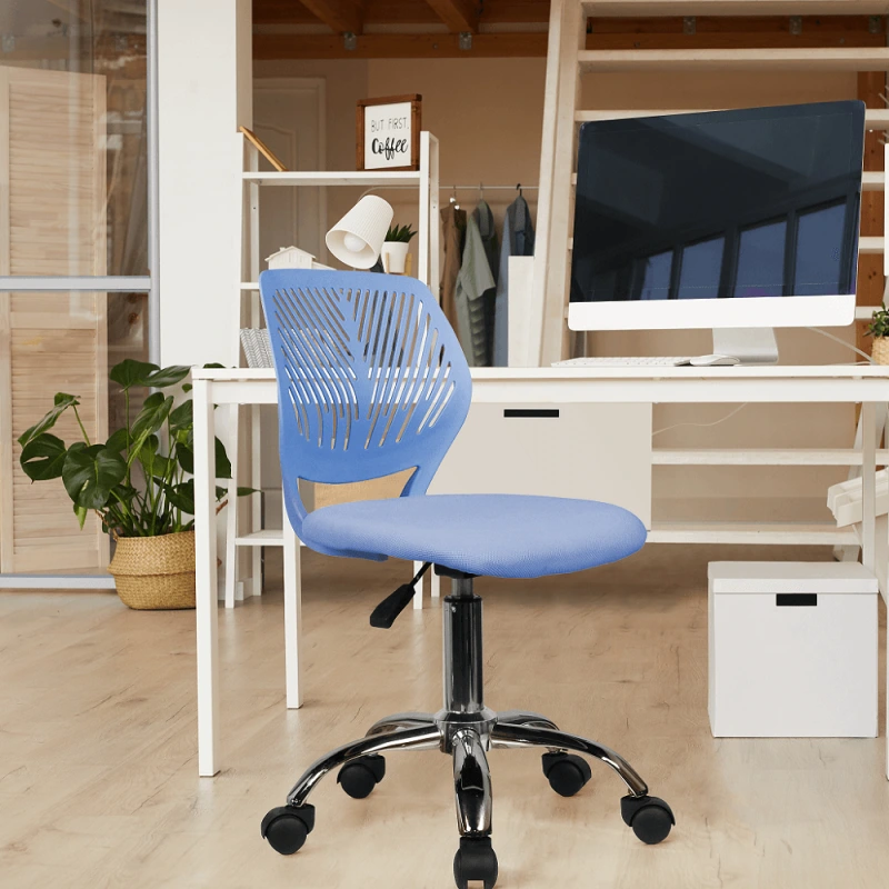 Otočná stolička, modrá/chróm, SELVA 1