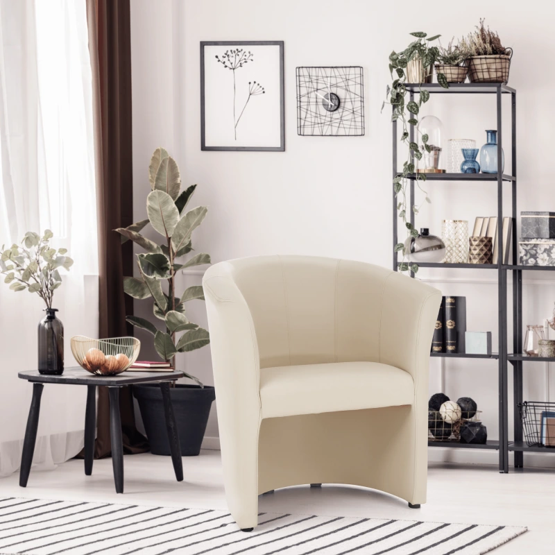 Klubové kreslo, ekokoža Damasko béžová, CUBA 15