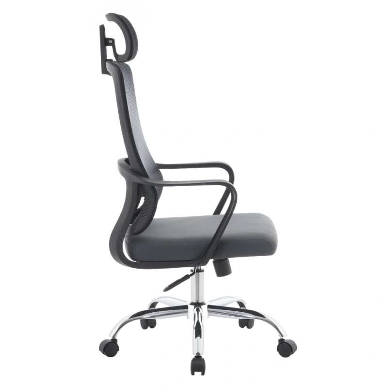 Kancelárske kreslo, čierna/sivá/chróm, RANDY 2