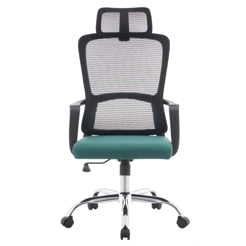 Kancelárske kreslo, čierna/zelená/chróm, RANDY 1