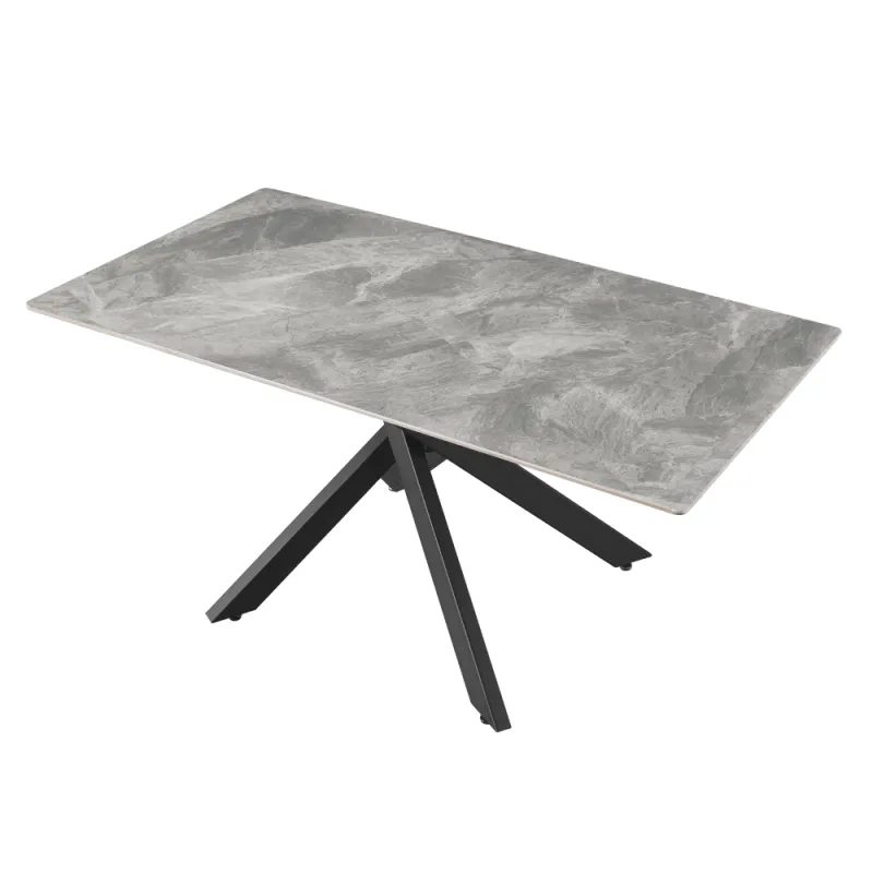 Jedálenský stôl, svetlosivá/čierna, 160x90 cm, ZENOS