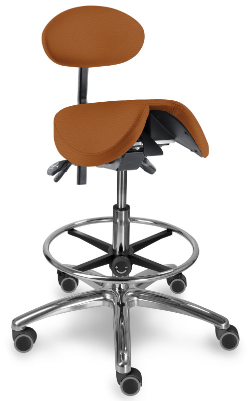 Sedlová zdravotnícka stolička 1215 S DENT čalúnenie KOŽENKA Silvertex, Mediflex 18