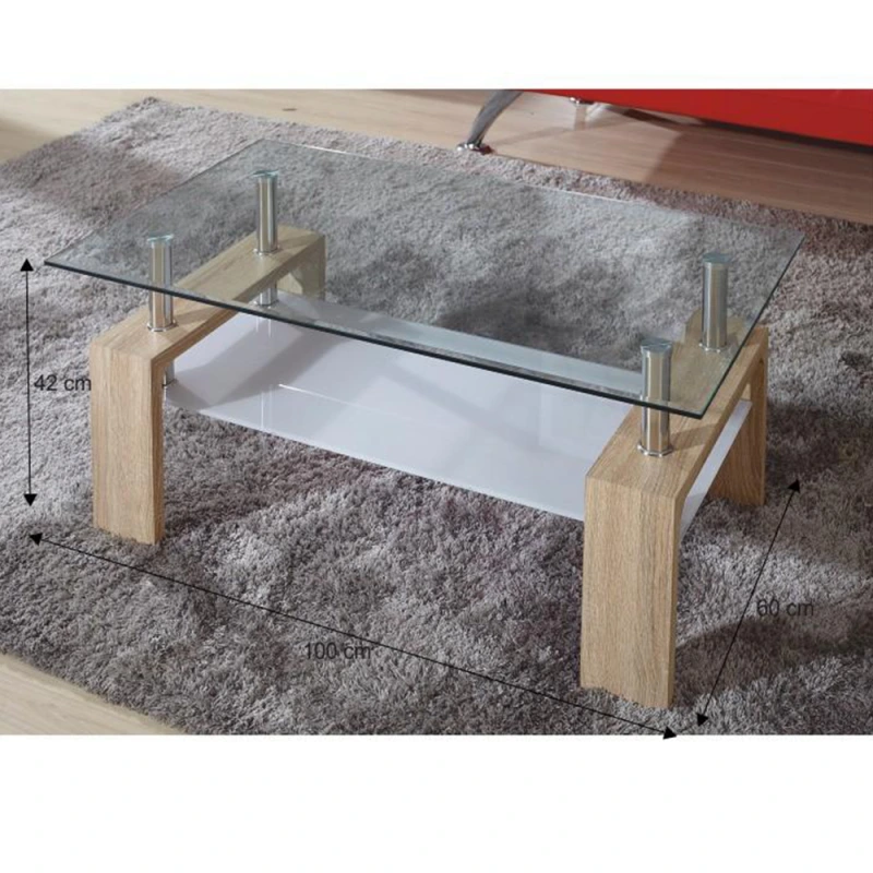 Konferenčný stolík, dub sonoma/sklo, LIBOR NEW 2