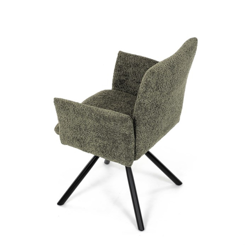 Židle jídelní DCH-W1117 GRN2 zelená látka, černý kov, otočný mechanismus 90°/90° (L/P) 16