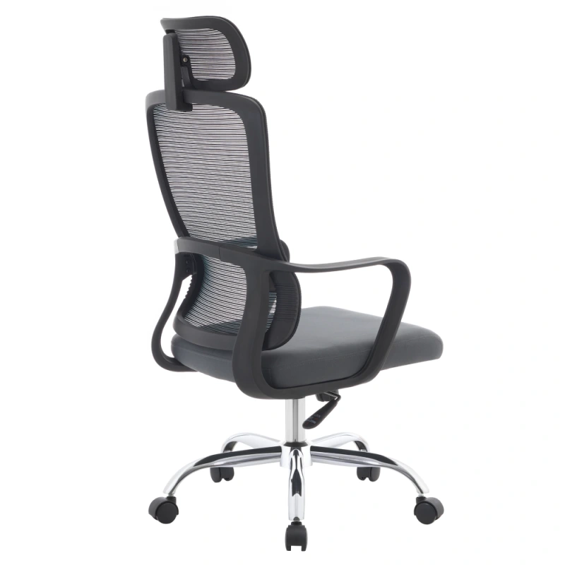 Kancelárske kreslo, čierna/sivá/chróm, RANDY 3